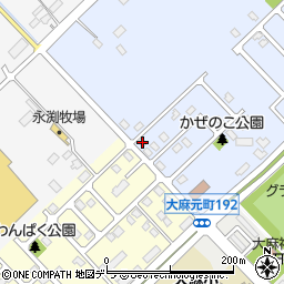 北海道江別市大麻元町192-7周辺の地図