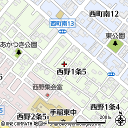 北海道札幌市西区西野１条周辺の地図