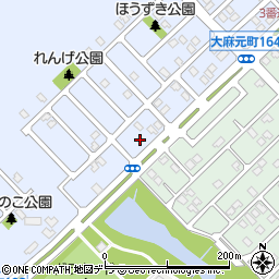 北海道江別市大麻元町174-2周辺の地図