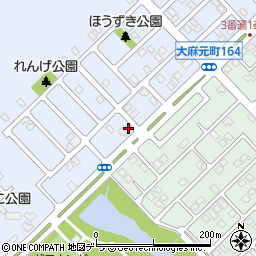 北海道江別市大麻元町174-12周辺の地図