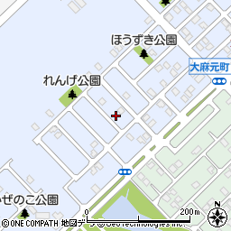 北海道江別市大麻元町174-36周辺の地図