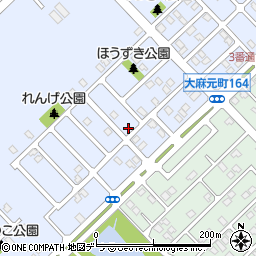 北海道江別市大麻元町174-18周辺の地図