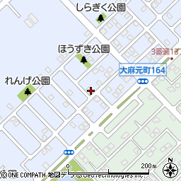 北海道江別市大麻元町168-30周辺の地図