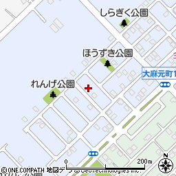 北海道江別市大麻元町174-23周辺の地図