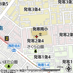 札幌市役所　子ども未来局・子ども育成部発寒南さくら児童会館周辺の地図