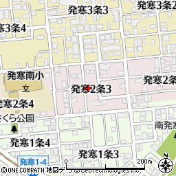 北海道札幌市西区発寒２条周辺の地図