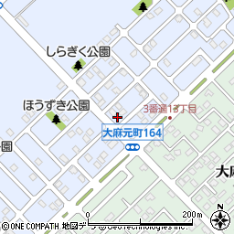 北海道江別市大麻元町164-45周辺の地図