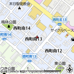 北海道札幌市西区西町南13丁目周辺の地図