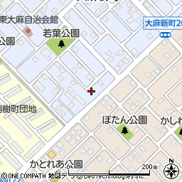 北海道江別市大麻新町13-16周辺の地図