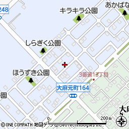 北海道江別市大麻元町164-33周辺の地図