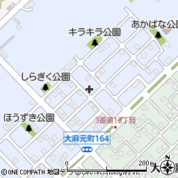 北海道江別市大麻元町164-7周辺の地図