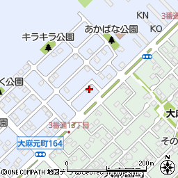 北海道江別市大麻元町161-59周辺の地図