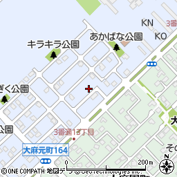 北海道江別市大麻元町161-57周辺の地図