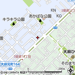 北海道江別市大麻元町158-14周辺の地図