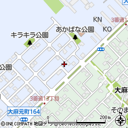 北海道江別市大麻元町158-45周辺の地図