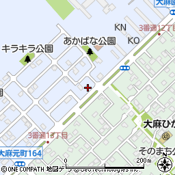 北海道江別市大麻元町158-13周辺の地図