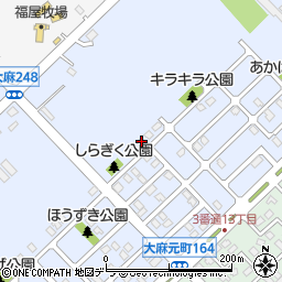 北海道江別市大麻元町164-11周辺の地図