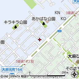 北海道江別市大麻元町158-16周辺の地図