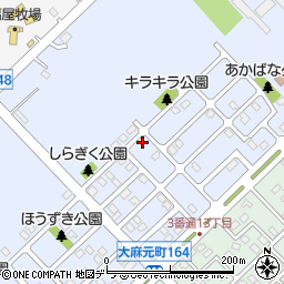 北海道江別市大麻元町161-14周辺の地図