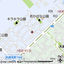 北海道江別市大麻元町158-44周辺の地図