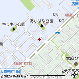 北海道江別市大麻元町158-21周辺の地図