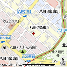 北海道札幌市西区八軒７条東5丁目2-5周辺の地図