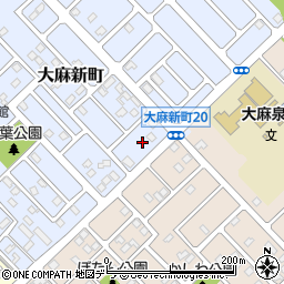 北海道江別市大麻新町20周辺の地図