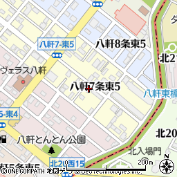 北海道札幌市西区八軒７条東5丁目2-12周辺の地図
