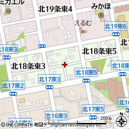北海道札幌市東区北１８条東4丁目周辺の地図
