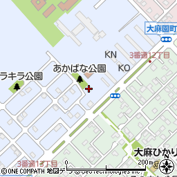 北海道江別市大麻元町158-2周辺の地図