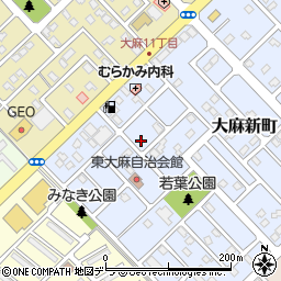 北海道江別市大麻新町6-1周辺の地図