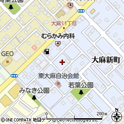 北海道江別市大麻新町6周辺の地図