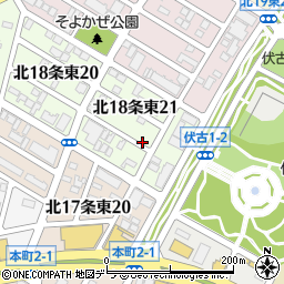 北海道札幌市東区北１８条東21丁目周辺の地図