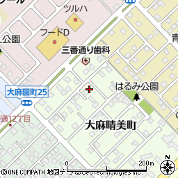 北海道江別市大麻晴美町周辺の地図
