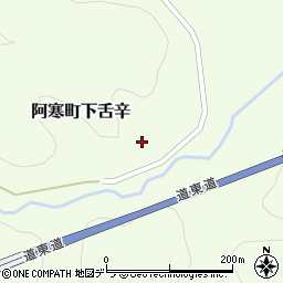 北海道釧路市阿寒町下舌辛周辺の地図