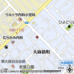 北海道江別市大麻新町22-43周辺の地図