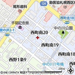 北海道札幌市西区西町南20丁目周辺の地図