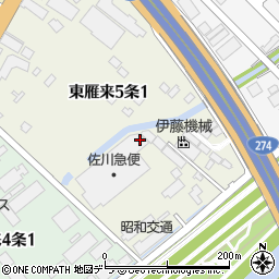 北海道札幌市東区東雁来５条周辺の地図