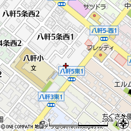 北海道新聞販売所　西区八軒・佐藤販売所周辺の地図