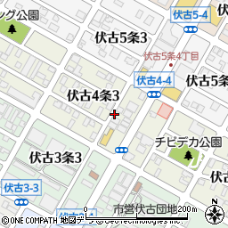 北海道札幌市東区伏古４条周辺の地図