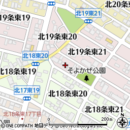 北海道札幌市東区北１９条東21丁目1周辺の地図