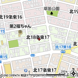 北海道札幌市東区北１８条東17丁目周辺の地図