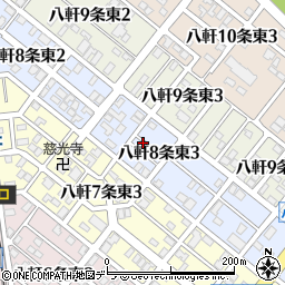北海道札幌市西区八軒８条東周辺の地図