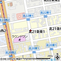 北海道札幌市東区北２１条東1丁目周辺の地図