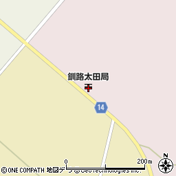 釧路太田郵便局周辺の地図