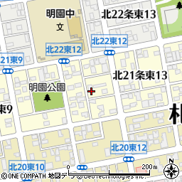 北海道札幌市東区北２１条東12丁目周辺の地図