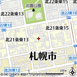 北海道札幌市東区北２１条東14丁目周辺の地図
