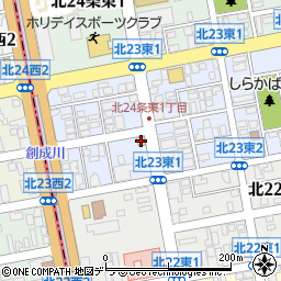 かつや札幌北２３条店周辺の地図