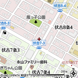 日萬和里伏古店周辺の地図