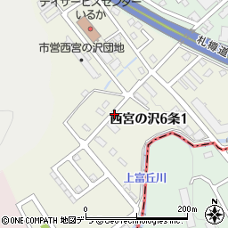 北海道札幌市手稲区西宮の沢６条周辺の地図
